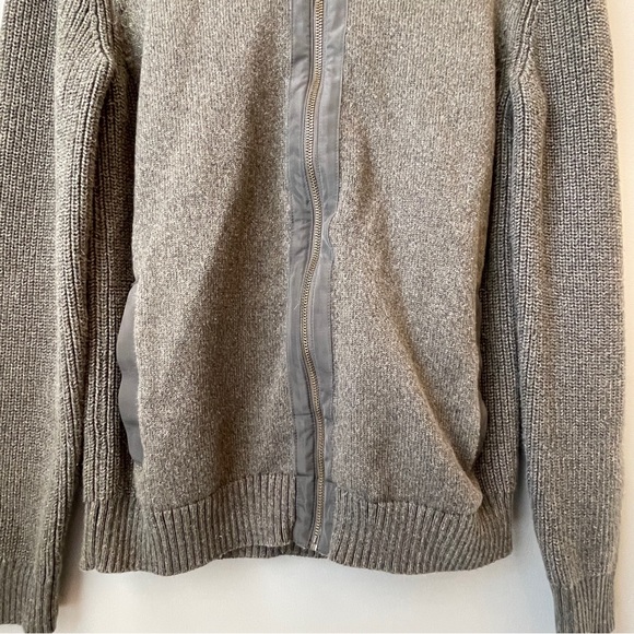 Daniel Hechter Zip Front Cotton Knit Cardigan Pine Green Mock Neck Size Medium - Picture 3 of 9